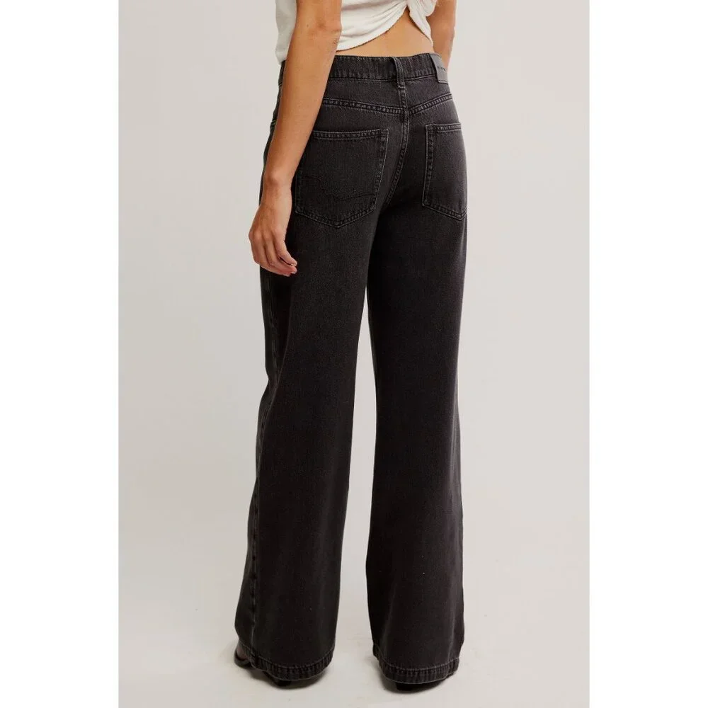 FREE PEOPLE We The Free Stride Straight 'n Wide Jeans / Miles To Go - Picture 2 of 10
